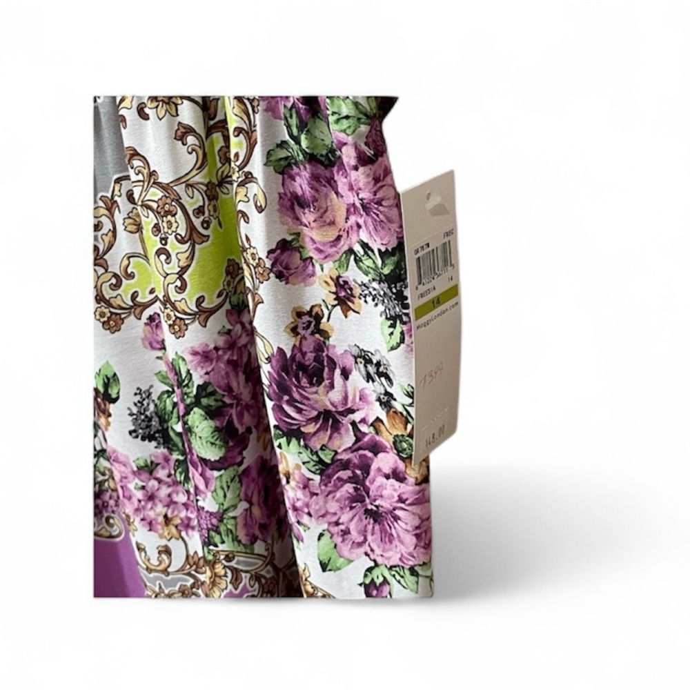 Maggy London Purple and Green Floral Dress - Picture 3 of 12